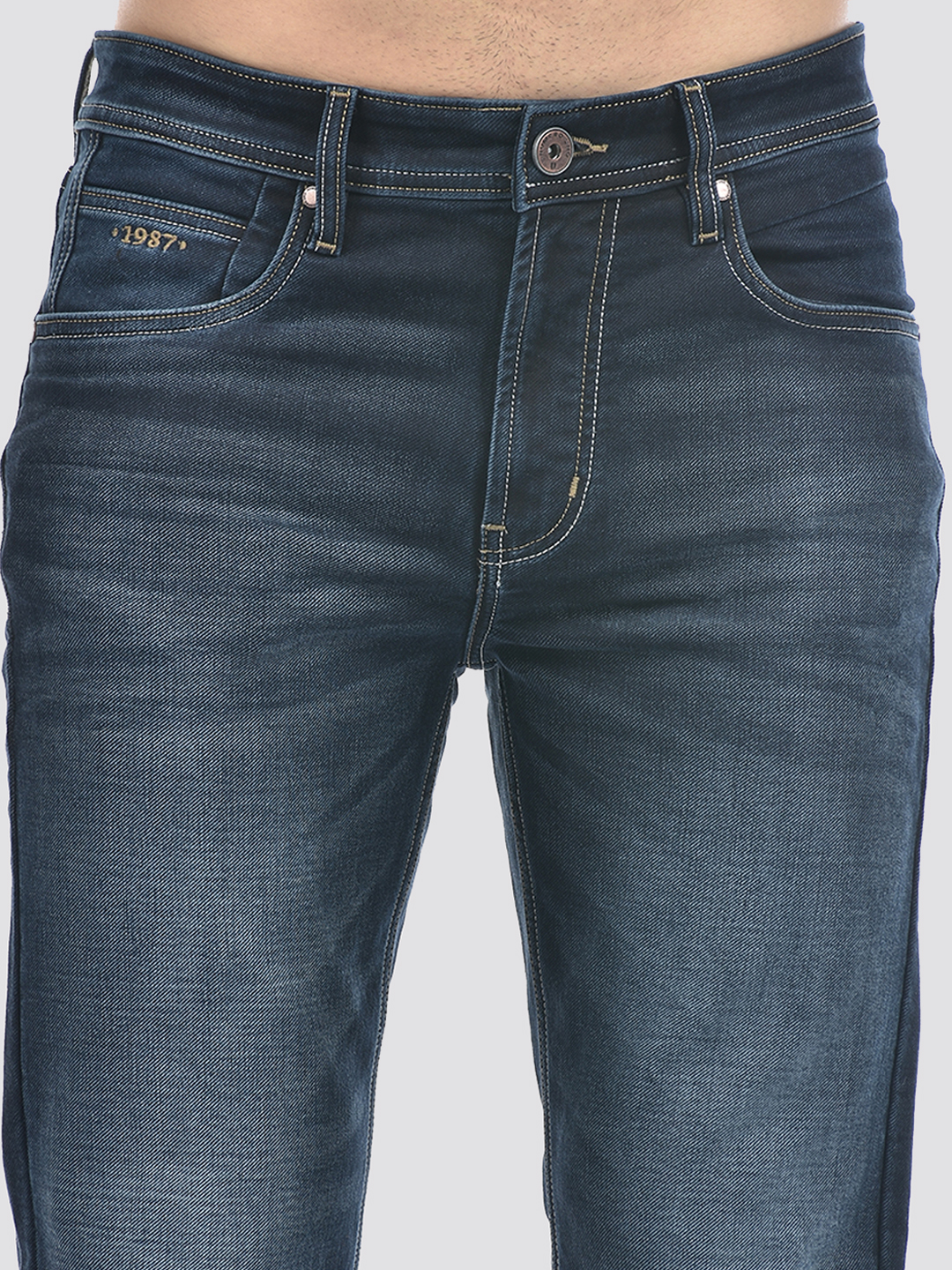 Numero Uno Men Dark Blue Slim Fit Mid Rise Sustainable Jeans